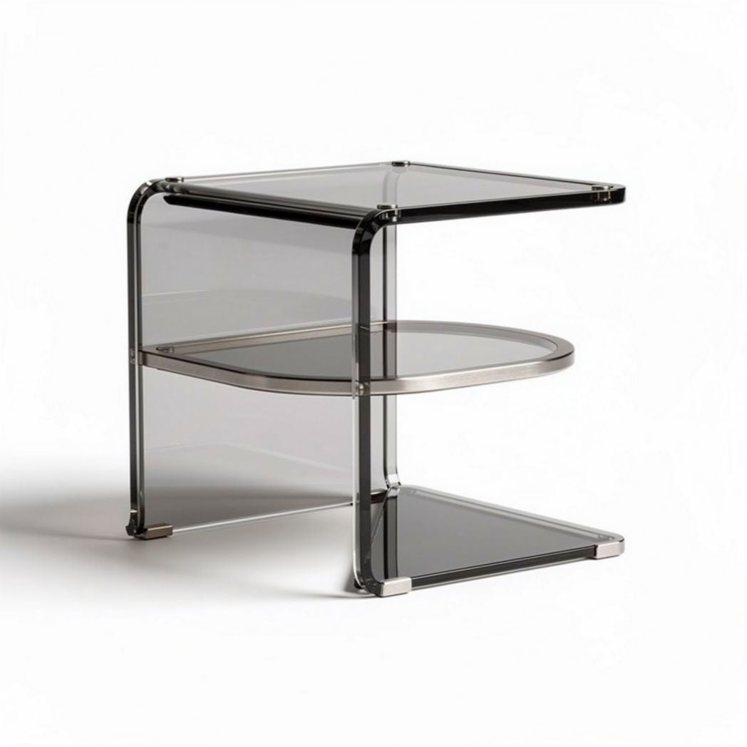 Table d'appoint en acrylique transparent avec 3 niveaux 40 x 40 x 50cm