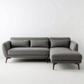 Canapé d'angle en tissu gris 210 x 90 x 85cm avec pieds en bois