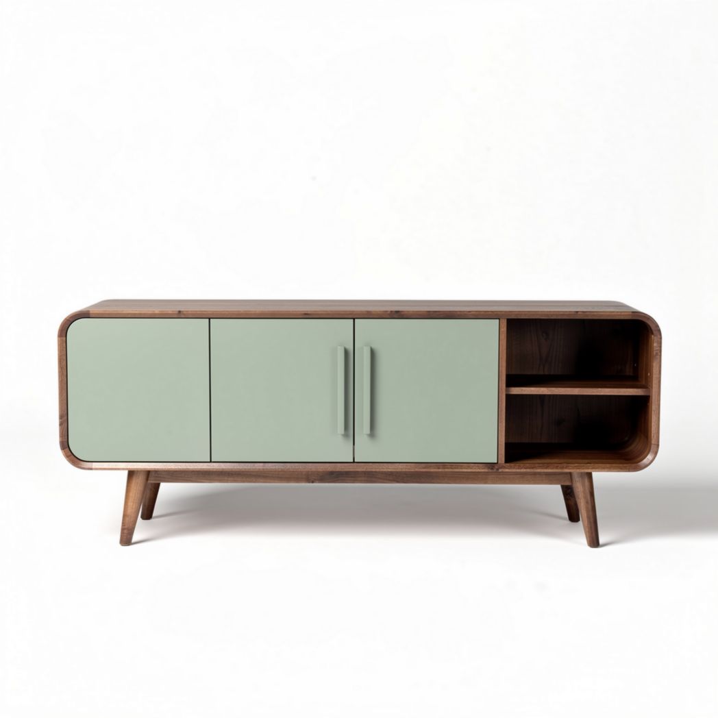 Meuble de salon en bois avec portes vertes dimensions 100 x 40 x 50cm