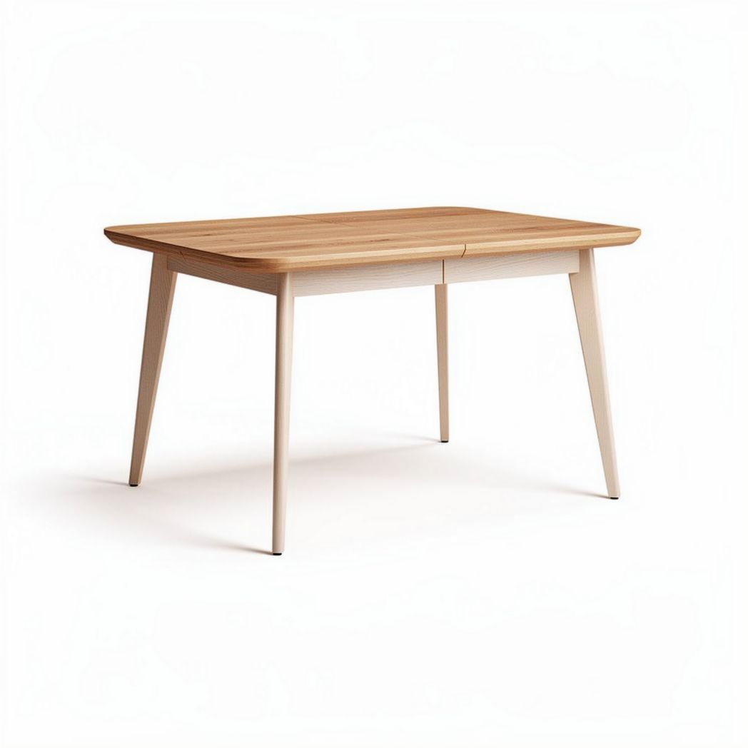 Table en bois de hêtre 120 x 75 x 75cm pour salle à manger moderne