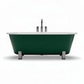 Baignoire indépendante en acrylique vert foncé 170 x 75 x 60cm avec robinetterie intégrée