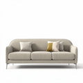 Canapé en tissu beige avec coussins décoratifs dimensions 190 x 80 x 85cm