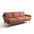 Canapé en tissu bouclé rose 200 x 85 x 75cm pour salon